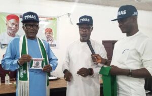 Dr Law Mefor, Chief Emeka Mbagha and Mr Peter Onyejegbu during the investiture