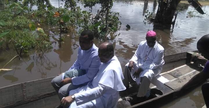 Anambra Flood: Archbishop Okeke Visits Submerged St Patrick’s Parish In Ogbaru