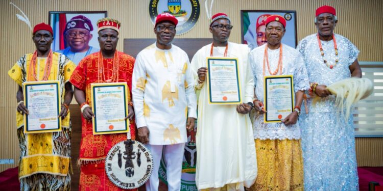 Soludo Presents Certificates Of Recognition To Four New Traditional
